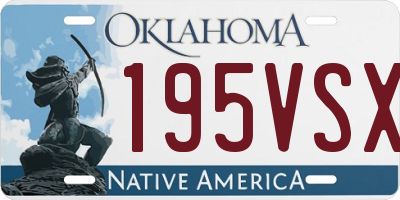 OK license plate 195VSX