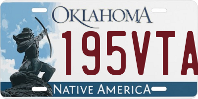 OK license plate 195VTA