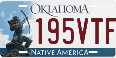 OK license plate 195VTF