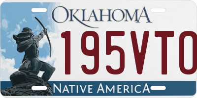 OK license plate 195VTO