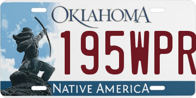 OK license plate 195WPR