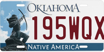 OK license plate 195WQX