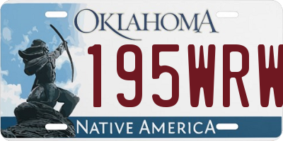 OK license plate 195WRW