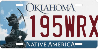 OK license plate 195WRX
