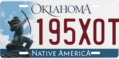 OK license plate 195XOT