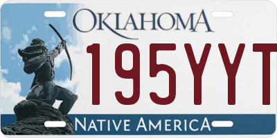 OK license plate 195YYT