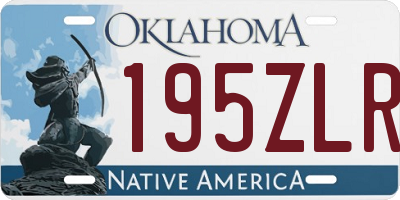 OK license plate 195ZLR