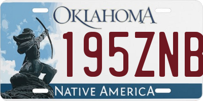 OK license plate 195ZNB