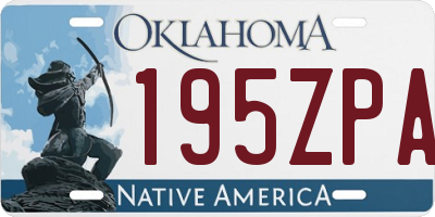 OK license plate 195ZPA