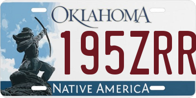 OK license plate 195ZRR