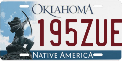 OK license plate 195ZUE