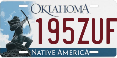 OK license plate 195ZUF