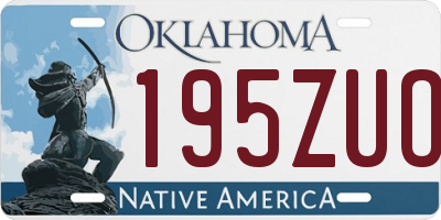 OK license plate 195ZUO