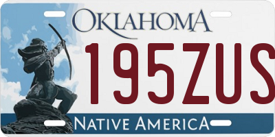 OK license plate 195ZUS