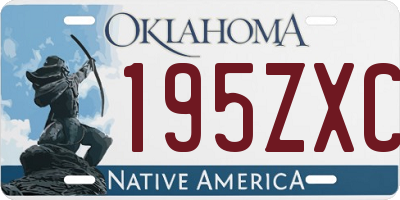 OK license plate 195ZXC