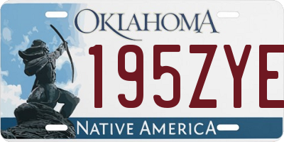 OK license plate 195ZYE