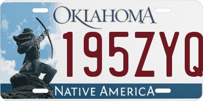 OK license plate 195ZYQ