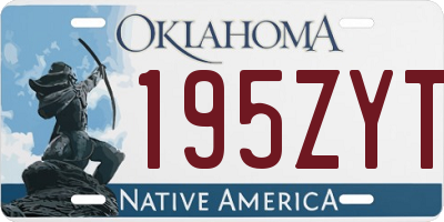 OK license plate 195ZYT