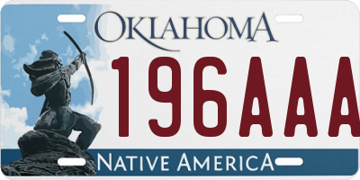 OK license plate 196AAA
