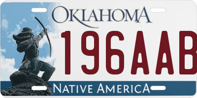 OK license plate 196AAB