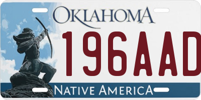 OK license plate 196AAD