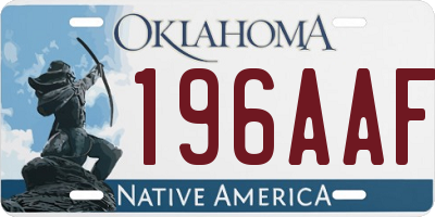 OK license plate 196AAF