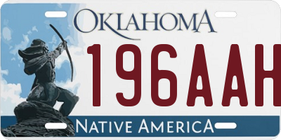 OK license plate 196AAH