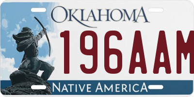 OK license plate 196AAM