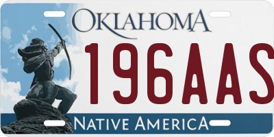 OK license plate 196AAS