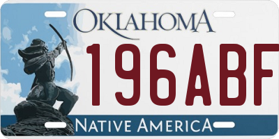 OK license plate 196ABF