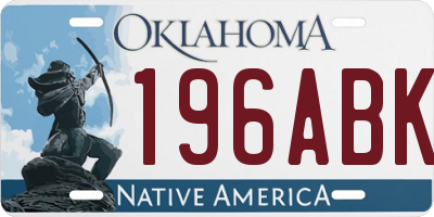 OK license plate 196ABK