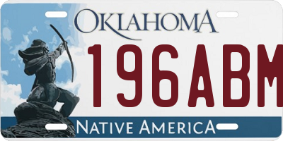 OK license plate 196ABM