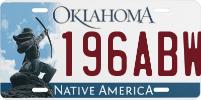 OK license plate 196ABW