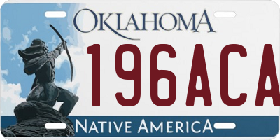 OK license plate 196ACA