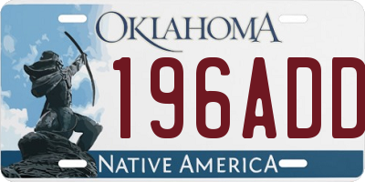 OK license plate 196ADD