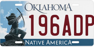 OK license plate 196ADP