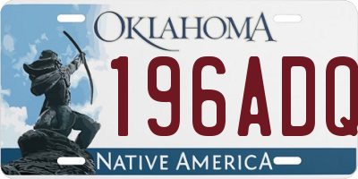OK license plate 196ADQ