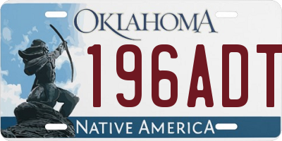 OK license plate 196ADT