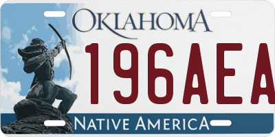 OK license plate 196AEA