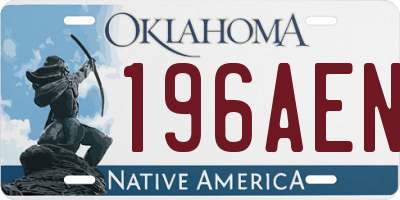 OK license plate 196AEN