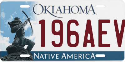OK license plate 196AEV