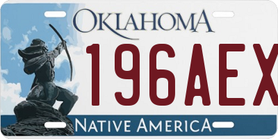OK license plate 196AEX