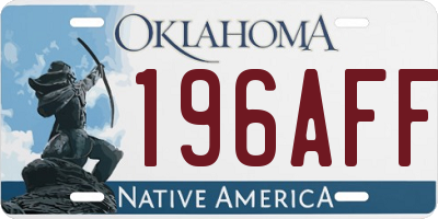 OK license plate 196AFF