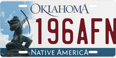 OK license plate 196AFN