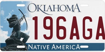 OK license plate 196AGA
