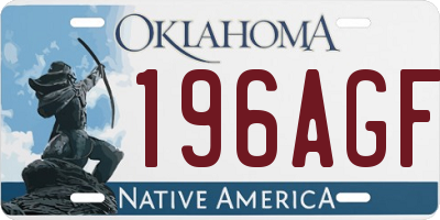OK license plate 196AGF