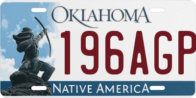 OK license plate 196AGP