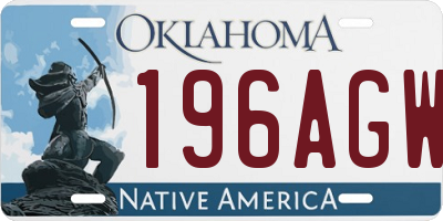 OK license plate 196AGW