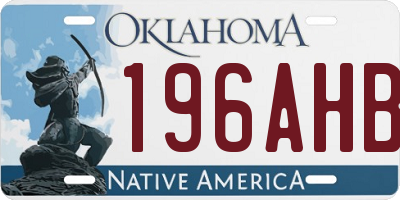 OK license plate 196AHB