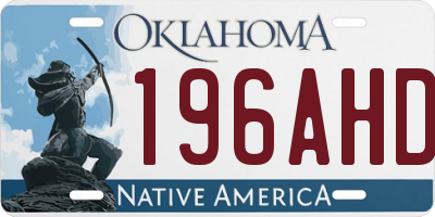 OK license plate 196AHD